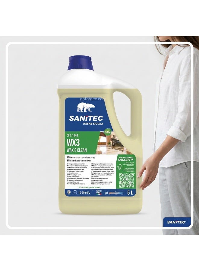 Sanitec Self-Polishing Floor Cleaner & Wax | Long-Lasting Floor Shine | Italian Professional Formula | 5 Liters - Image 4
