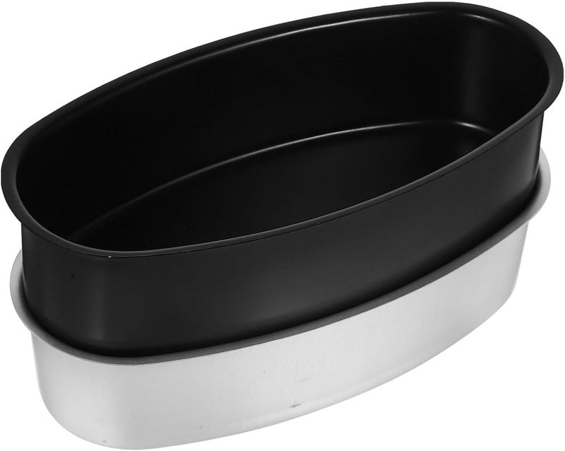 Healeved 2pcs Oval Aluminum Alloy Nonstick Cheesecake Baking Pans Mold Oval Shape Metal Cake Molds for Dessert Baking and Lightweight Home Kitchen Use - Image 1