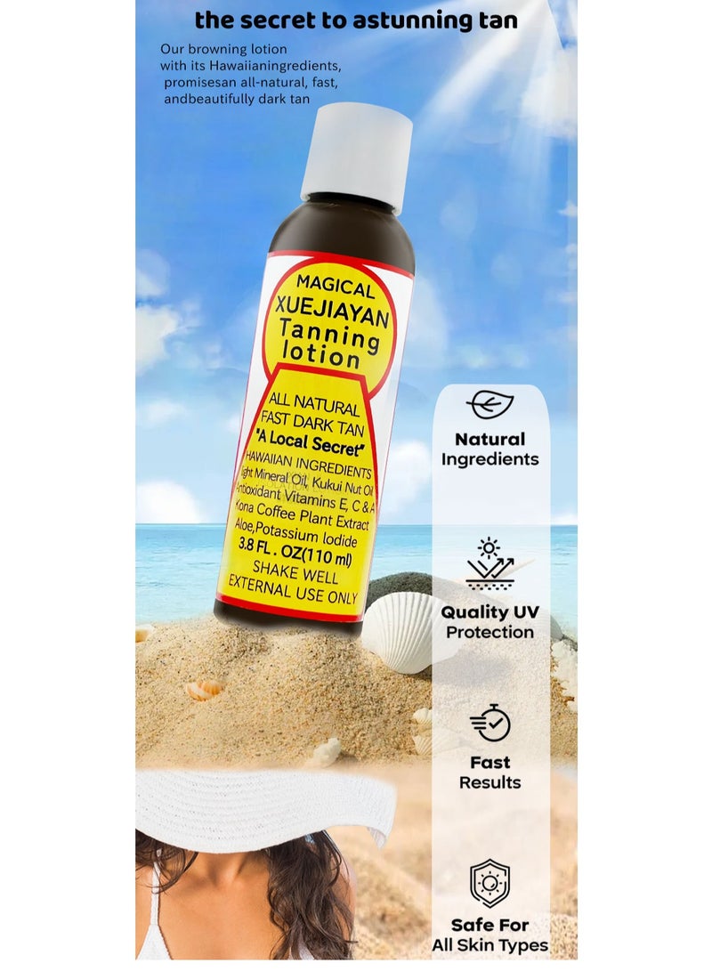 Magical Browning Lotion - Natural Hawaiian Tan Accelerator with Vitamins & Antioxidants - Moisturizing Formula for All Skin Types -110ml - Image 2