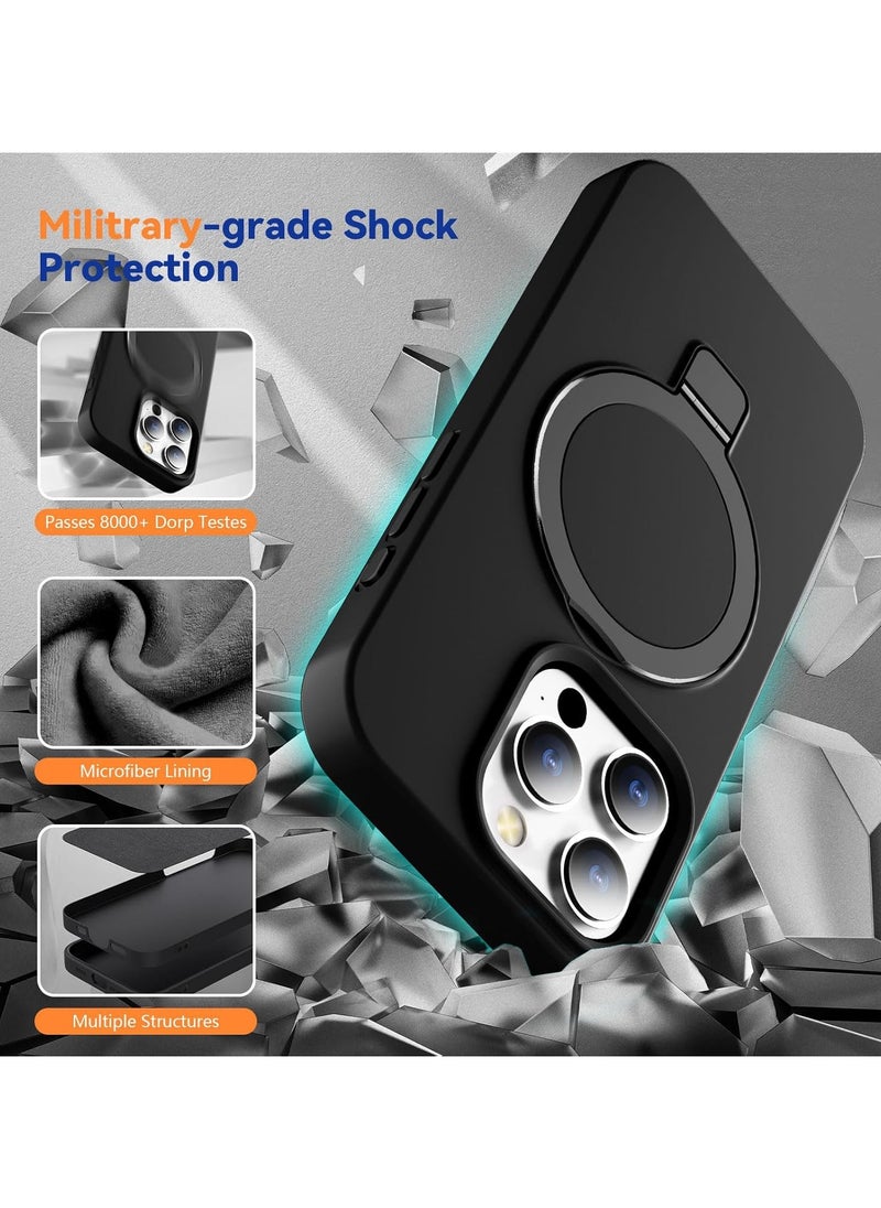 Generic - Silicone Case Designed for iPhone 16 Pro Max 6.9 Inch, Compatible with MagSafe 3 in 1 Wireless Charging [Magnetic + Holder + Ring Stand] Slim Cover with Invisible Stand - Image 1