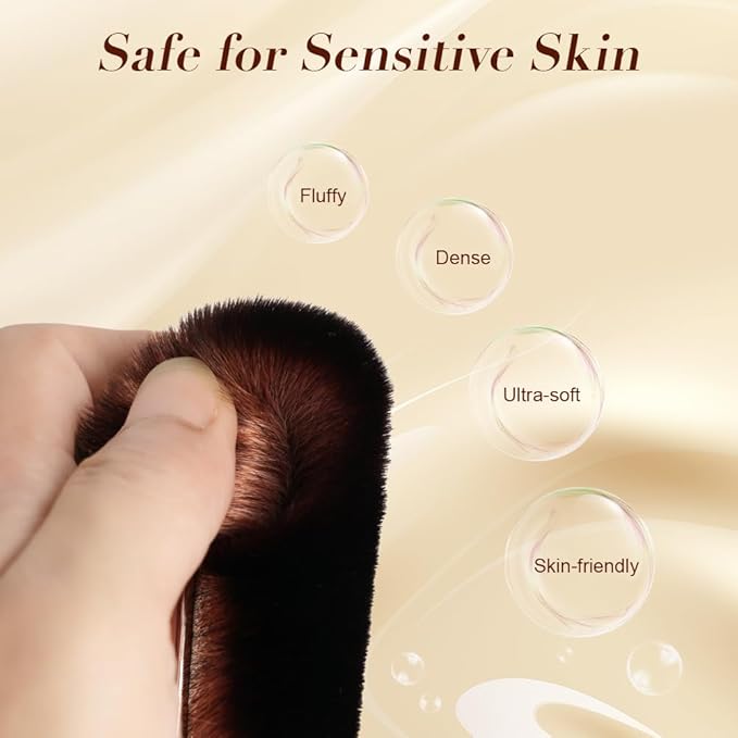 LOPHE Tanning Brush Self Tanner Applicator Brush for Tanners Mousse Foundation Body Makeup Brush Body Leg Makeup Tanning Brush Black - Image 5