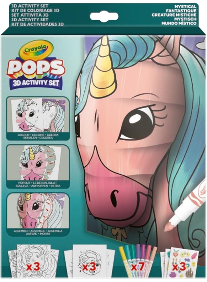 Crayola Color Pops Fantasy Creatures Theme Coloring And Building Game For Three Dimensional Artwork Creative Activity For Children Ages 6 And Up 04 2803 - Image 2