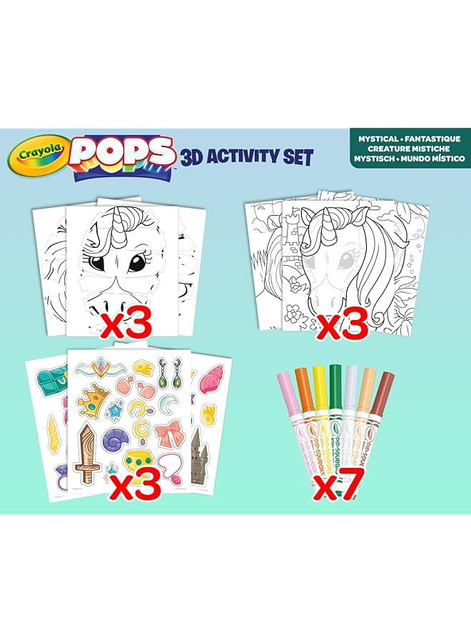 Crayola Color Pops Fantasy Creatures Theme Coloring And Building Game For Three Dimensional Artwork Creative Activity For Children Ages 6 And Up 04 2803 - Image 5