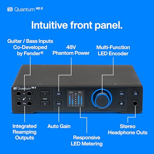 PreSonus Quantum HD 2 20 x 24, 32-bit / 192 kHz USB-C Audio Interface With Studio One Pro Software - Image 3