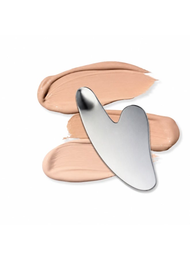 Gua Sha Massage Tool, Natural Jade Scraping Facial Tool for Spa Acupuncture Therapy Treatment On Face Back, Arms, Neck, Shoulder Stone Guasha Neck Beauty Slimming Massager Skin Caring - Image 1