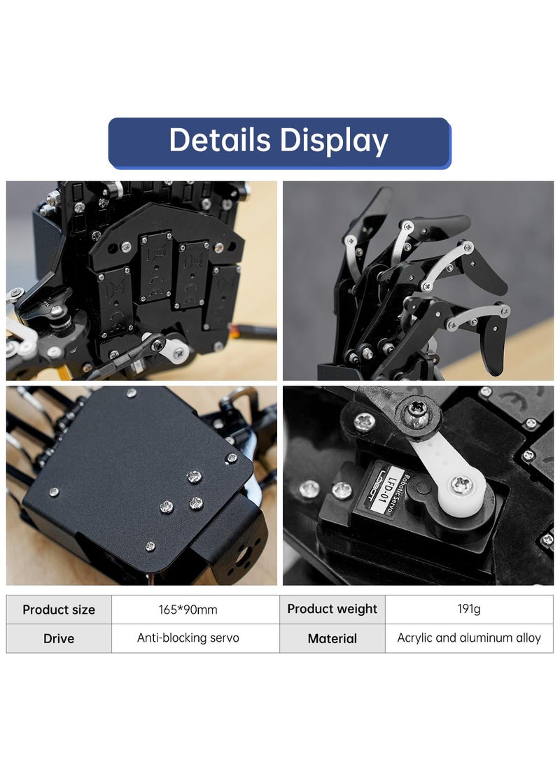 LewanSoul Robot Hand Five Fingers Solely Movement Bionic Robot Mechanical Arm DIY, Left Hand  - Image 4