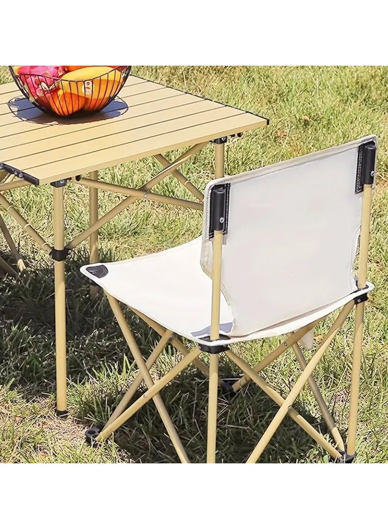 MOMENT Camping Table and Chairs, Folding Picnic Table and Chairs 2, Roll-Up Foldable Table Set with Large Storage and Carrying Bag for Indoor Outdoor BBQ Party Fishing Beach, 53cm (L) X 50cm(W) - Image 3