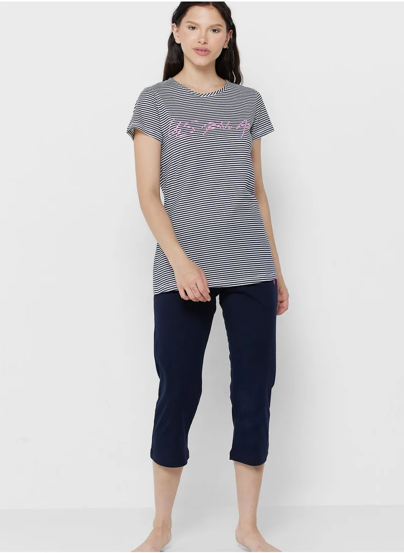 U.S. Polo Assn. Striped T-Shirt & Shorts Set
