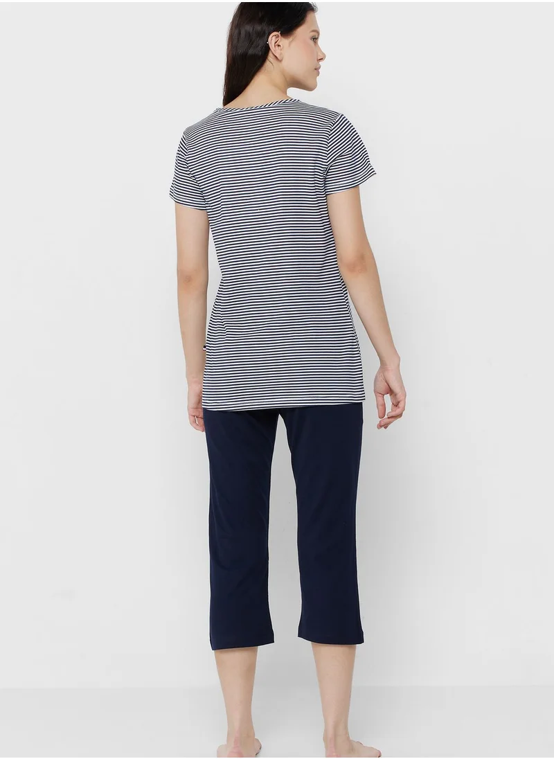 U.S. Polo Assn. Striped T-Shirt & Shorts Set