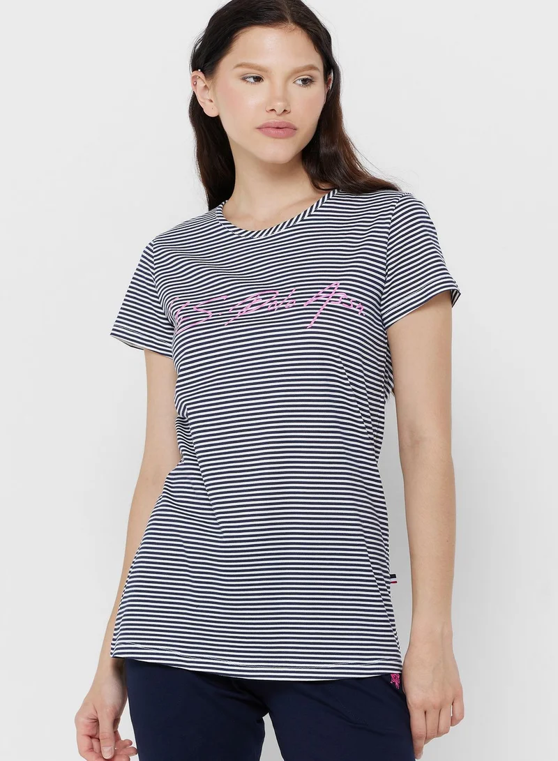 U.S. Polo Assn. Striped T-Shirt & Shorts Set