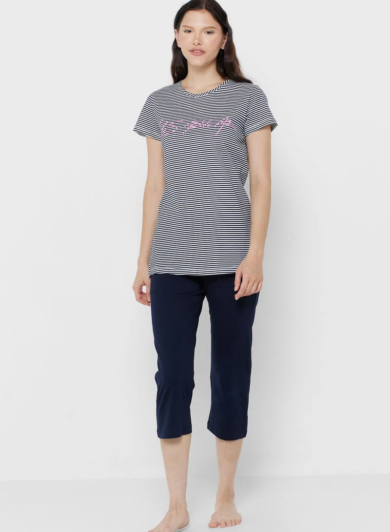 U.S. Polo Assn. Striped T-Shirt & Shorts Set