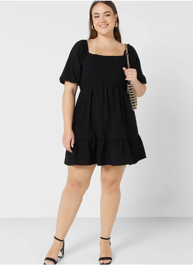 Topshop Curve Puff Sleeve Knitted Dress