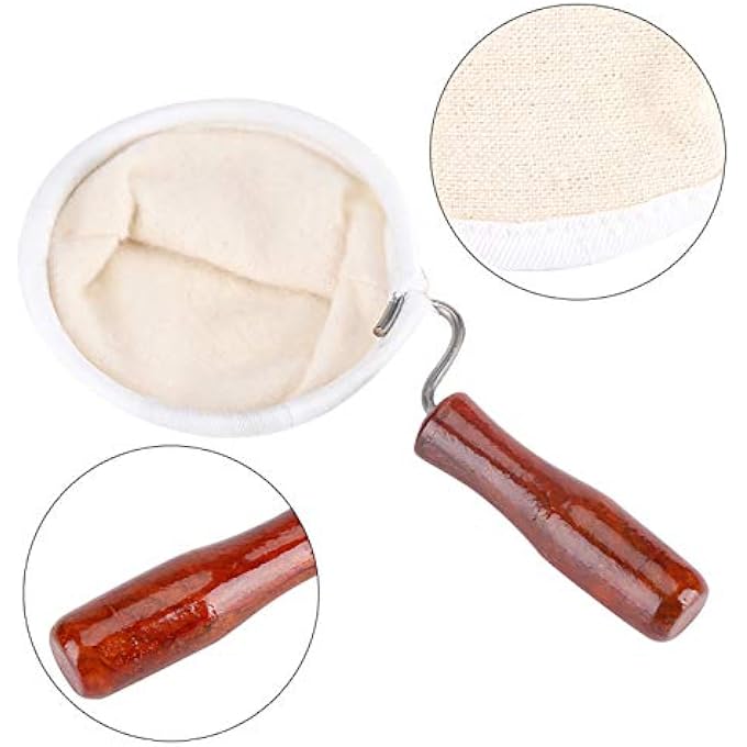 RIZGHWOY Flannel Cloth Coffee Filter Reusable Washable Strainer With Wood Handle Great For Hand Drip Coffee Enthusiasts Large 10 X 10 Feet - Image 4