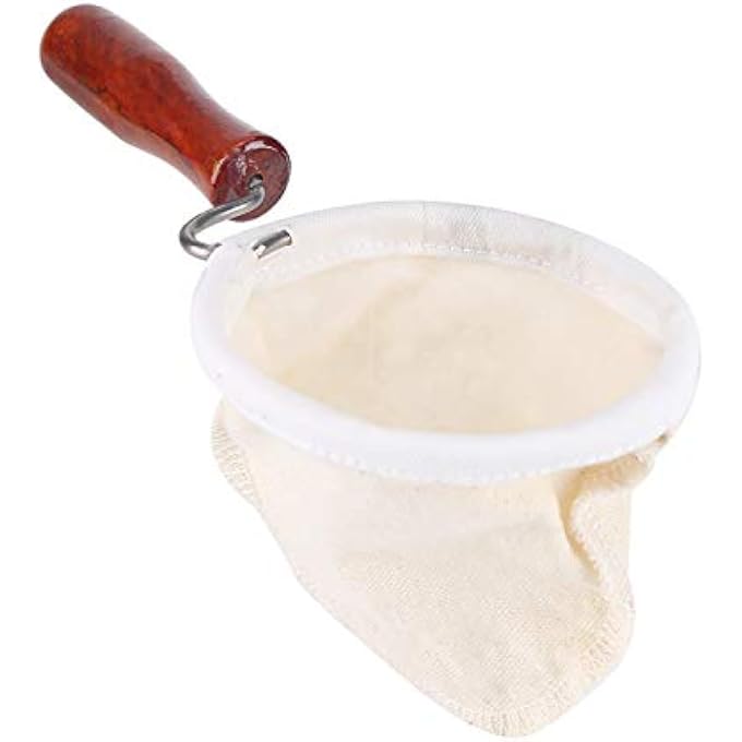 RIZGHWOY Flannel Cloth Coffee Filter Reusable Washable Strainer With Wood Handle Great For Hand Drip Coffee Enthusiasts Large 10 X 10 Feet - Image 1