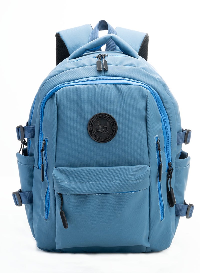HIGH LINE STORE High Line Waterproof Laptop Backpack – 15 Inch, Multi-Compartment, Large Capacity, Lightweight Fabric, with Laptop Sleeve – Size 45x33x18 cm, 600g, Stylish Design for Daily Essentials, Blue - Image 1