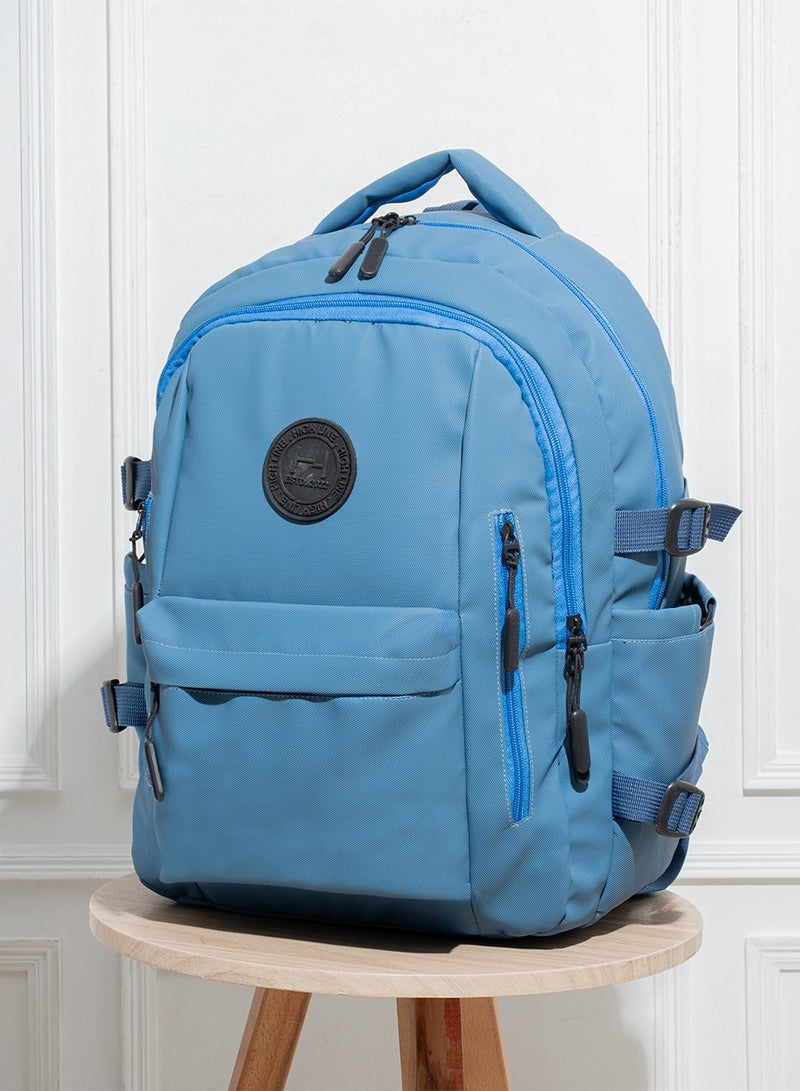 HIGH LINE STORE High Line Waterproof Laptop Backpack – 15 Inch, Multi-Compartment, Large Capacity, Lightweight Fabric, with Laptop Sleeve – Size 45x33x18 cm, 600g, Stylish Design for Daily Essentials, Blue - Image 2