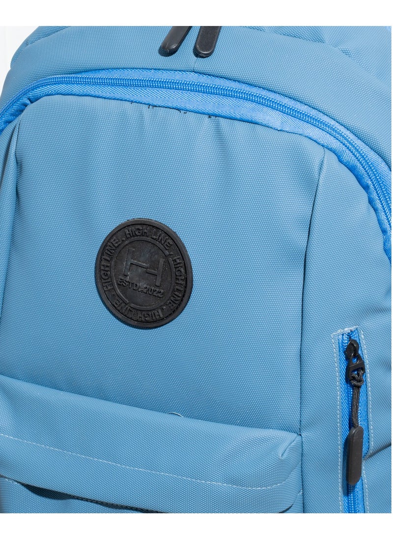 HIGH LINE STORE High Line Waterproof Laptop Backpack – 15 Inch, Multi-Compartment, Large Capacity, Lightweight Fabric, with Laptop Sleeve – Size 45x33x18 cm, 600g, Stylish Design for Daily Essentials, Blue - Image 4