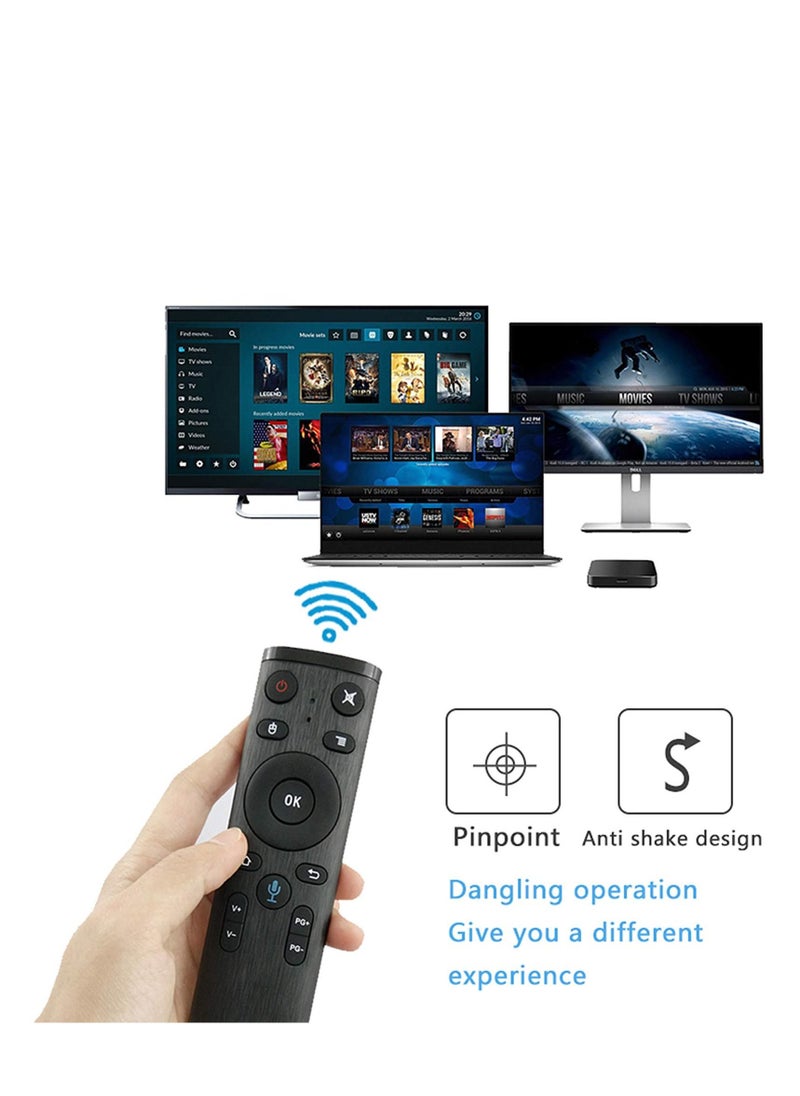 Arabest - Remote Controller，Eacam 2.4G Wireless Remote Control with USB Receiver Voice Input for Smart TV Android TV Box HTPC PC Projector Black - Image 1