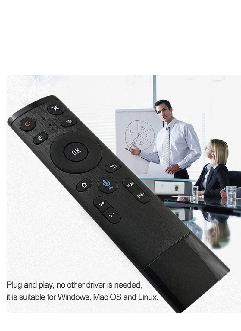 Arabest - Remote Controller，Eacam 2.4G Wireless Remote Control with USB Receiver Voice Input for Smart TV Android TV Box HTPC PC Projector Black - Image 1
