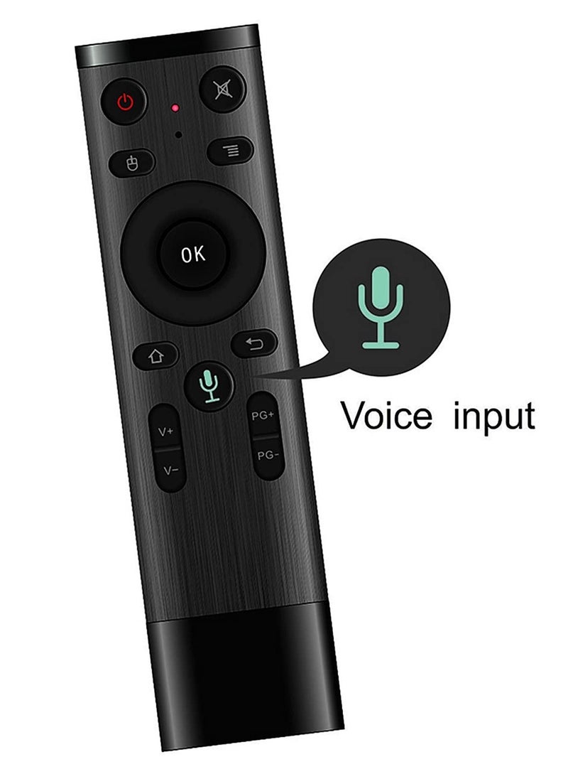 Arabest - Remote Controller，Eacam 2.4G Wireless Remote Control with USB Receiver Voice Input for Smart TV Android TV Box HTPC PC Projector Black - Image 1