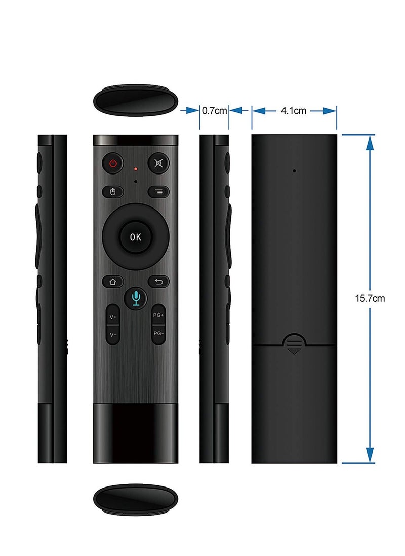 Arabest - Remote Controller，Eacam 2.4G Wireless Remote Control with USB Receiver Voice Input for Smart TV Android TV Box HTPC PC Projector Black - Image 1