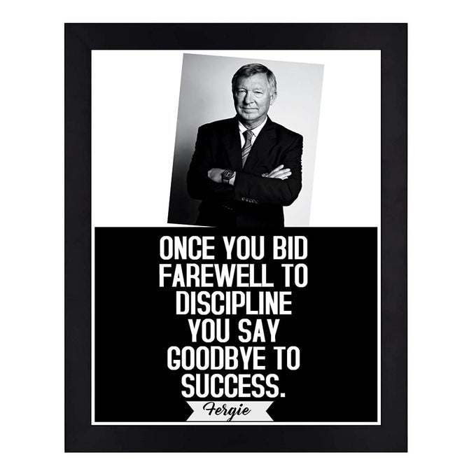 SIR ALEX FERGUSON POSTER FRAME LEGENDARY FOOTBALL MANAGER WALL ART INSPIRATIONAL SPORTS DCOR FOR HOME OR OFFICE 13X10 INCHES