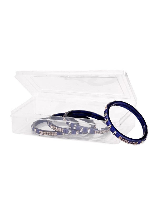 1st Time Combo Of Party & Wedding Colorful Glass Bangle/Kada Set Of -8, Blue, Brown- A16 - Image 4