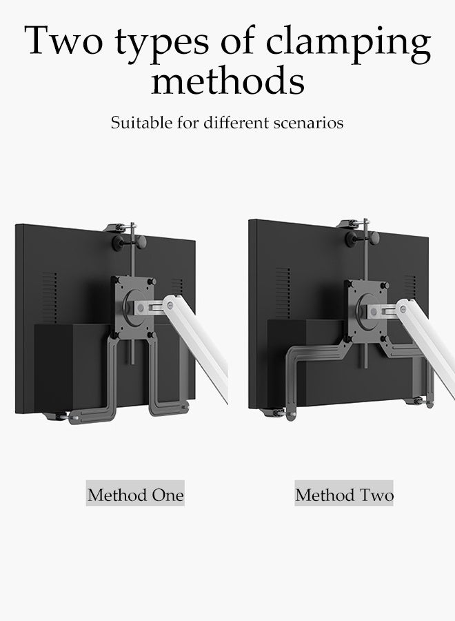DUNISO Single Monitor Desk Mount Non VESA Monitor Arm Holder Mechanical Cantilever Pneumatic Spring Monitor Stand Height Adjustable Single Heavy Duty Monitor Arm Stand Desk Mount Swivel Bracket with C Clamp for 17 to 32 Inch Computer Screens - Image 5
