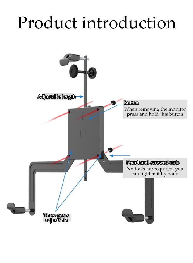 DUNISO Single Monitor Desk Mount Non VESA Monitor Arm Holder Mechanical Cantilever Pneumatic Spring Monitor Stand Height Adjustable Single Heavy Duty Monitor Arm Stand Desk Mount Swivel Bracket with C Clamp for 17 to 32 Inch Computer Screens - Image 3