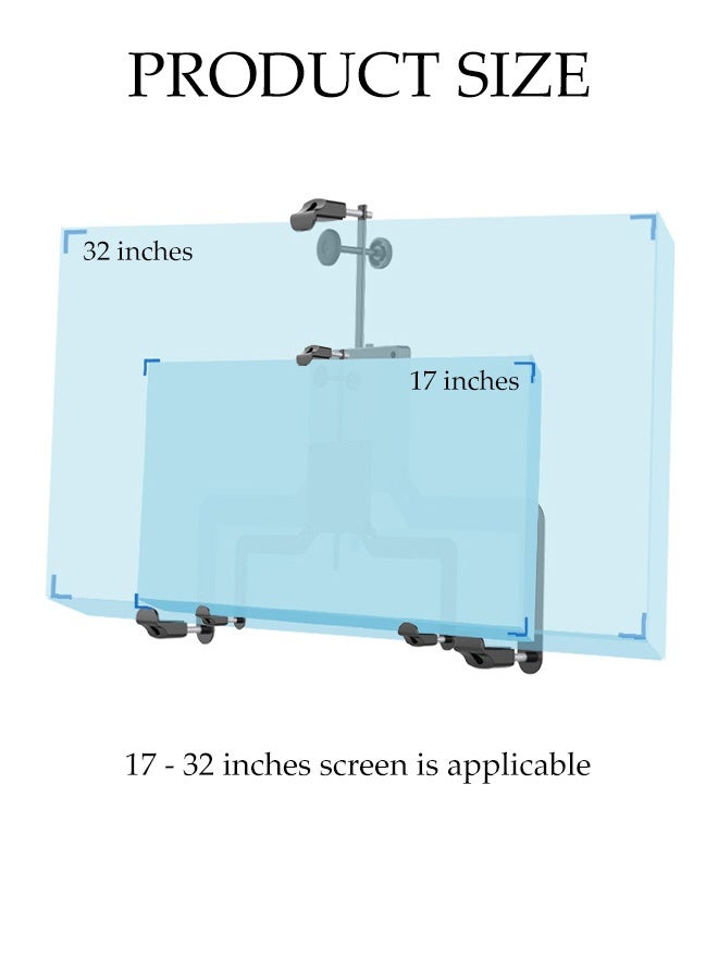 DUNISO Single Monitor Desk Mount Non VESA Monitor Arm Holder Mechanical Cantilever Pneumatic Spring Monitor Stand Height Adjustable Single Heavy Duty Monitor Arm Stand Desk Mount Swivel Bracket with C Clamp for 17 to 32 Inch Computer Screens - Image 4