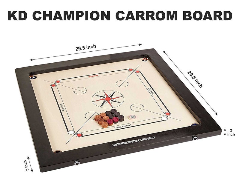 KD Carrom Half Cover Carry Bag Carrom Board Any Size Against Dust, Straches, Damage Fits All Champion, Bulldog, Jumbo Board Game Cover with Separate Pocket for Carrom Board (Half Cover Champion) - Image 2