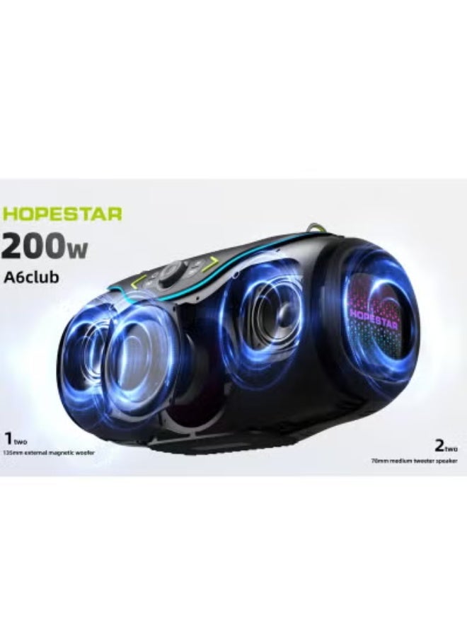 HOPESTAR A6 Club Portable Bluetooth Speaker | High Power Sound System with Deep Bass, RGB Party Lights, Mic Input, Long Battery Life & Wireless Connectivity | Indoor & Outdoor Audio Speaker - Image 3