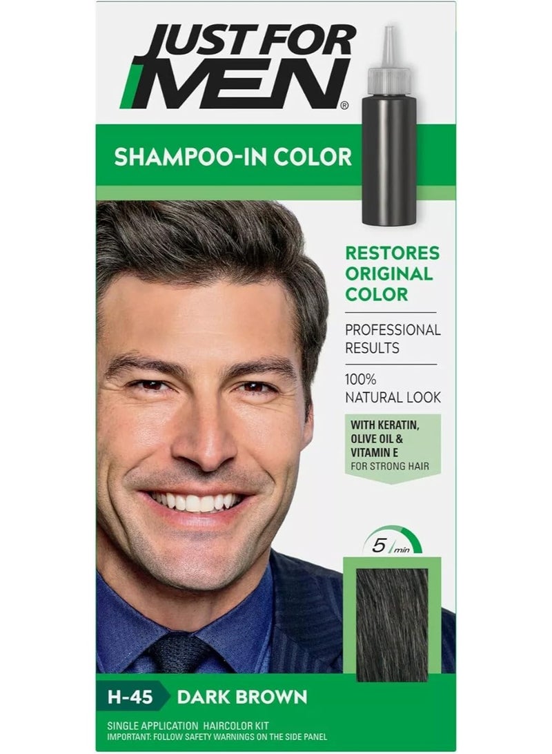 Just For Men Hair Color DARK BROWN BLACK (H-45) - Image 1