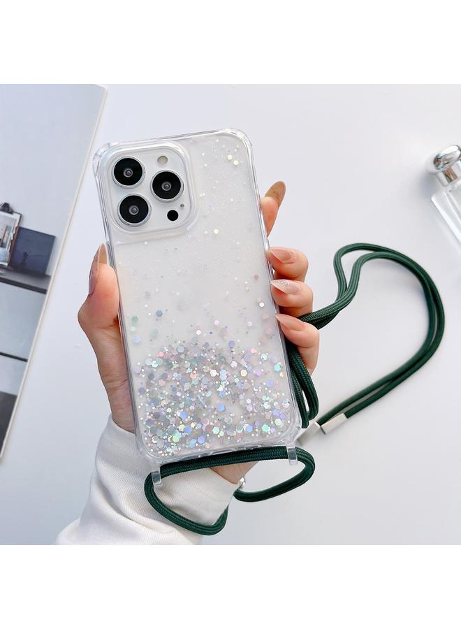 S-TOP Case For iPhone 14 Pro Lanyard Glitter Epoxy Clear Phone Case - Image 1