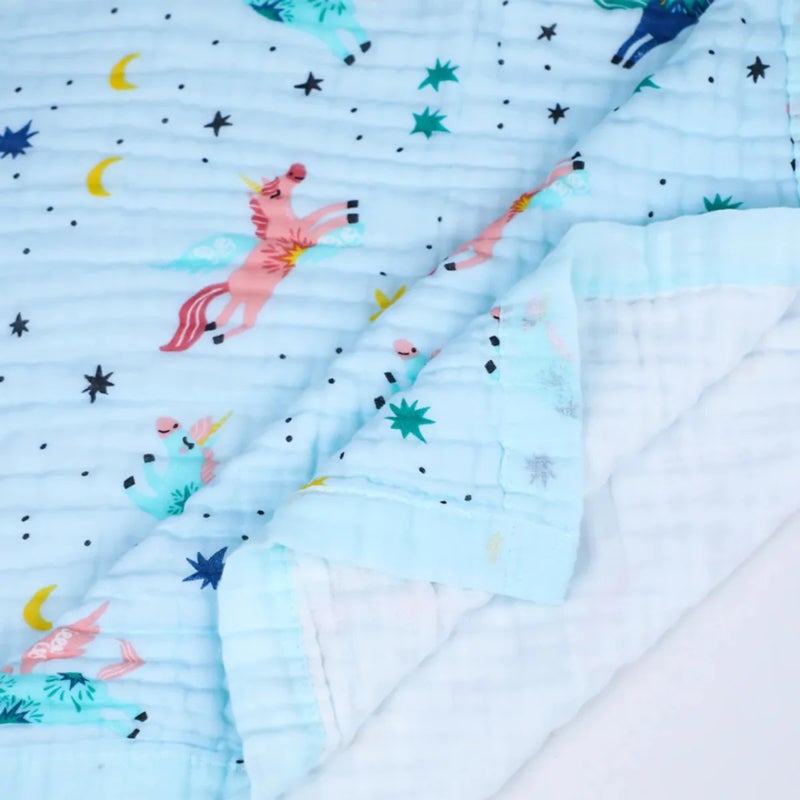 SMILE BABY 100% Organic Cotton 6-Layer Muslin Baby Blanket (100x110 cm) is Super Soft, Breathable, and Gentle on Baby's Skin. Perfect for Comfort, Warmth, and Everyday use. Includes 1 Blanket - Image 4