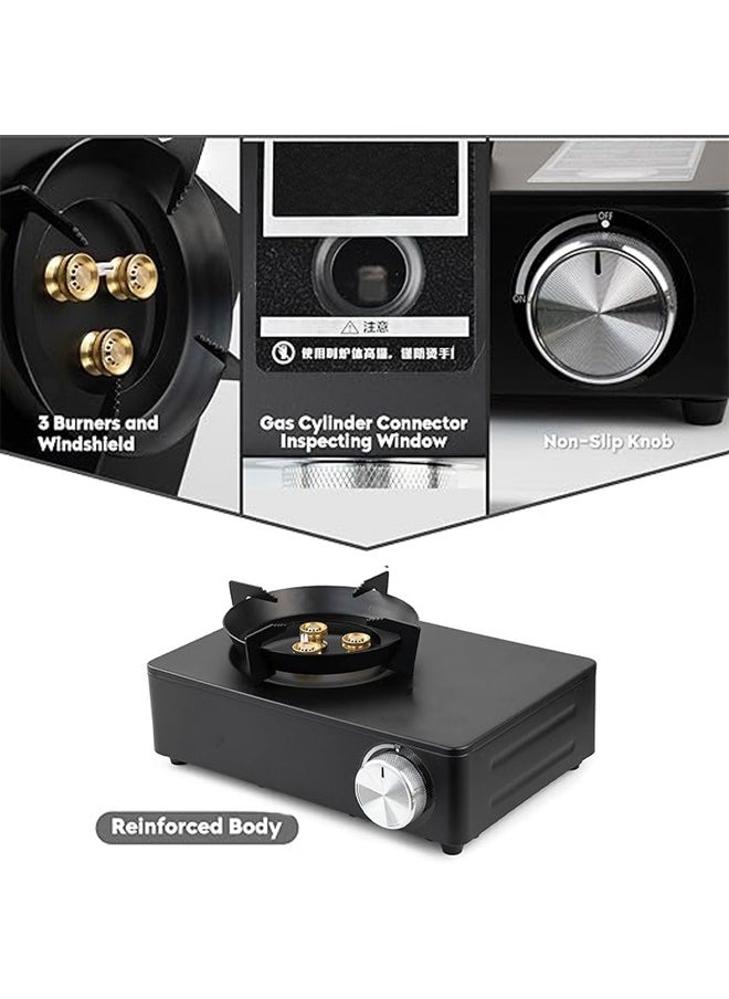 keke Outdoor Portable Barbecue Picnic Cooking Mini Butane Burner Furnace Camping Gas Stove for Outdoor Picnic, Camping, Hiking with Carry Box  - Image 3