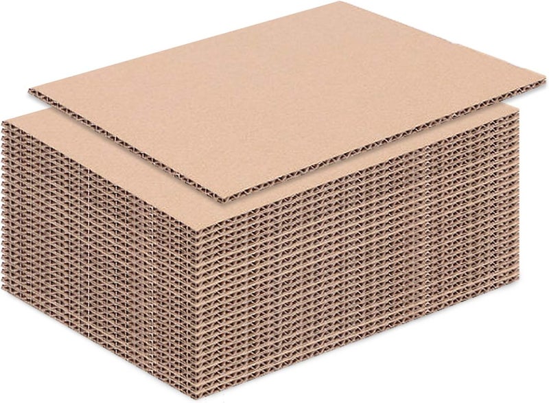 Al Raied ARS® Brown Corrugated Cardboard Sheets, 24 Pack Kraft Paper Inserts for Packing, Mailing, Photo Backing, Arts, Crafts, DIY Projects, 7.87 x 11.8 in - Image 1