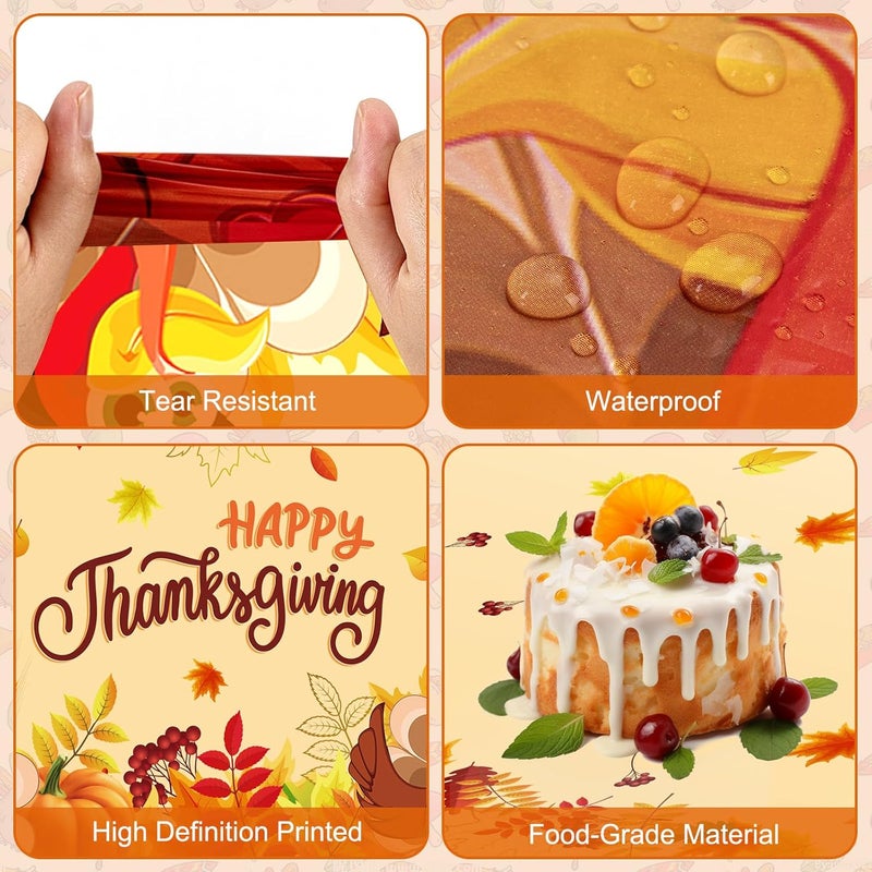 Litmitfu 2 Pack Happy Thanksgiving Tablecloth - Fall Thanksgiving Turkey Table cloths, Disposable Plastic Rectangle Autumn Pumpkin Maple Leaf Table Cover for Thanks Giving Tables Decor Party Supplies,108x54In - Image 5