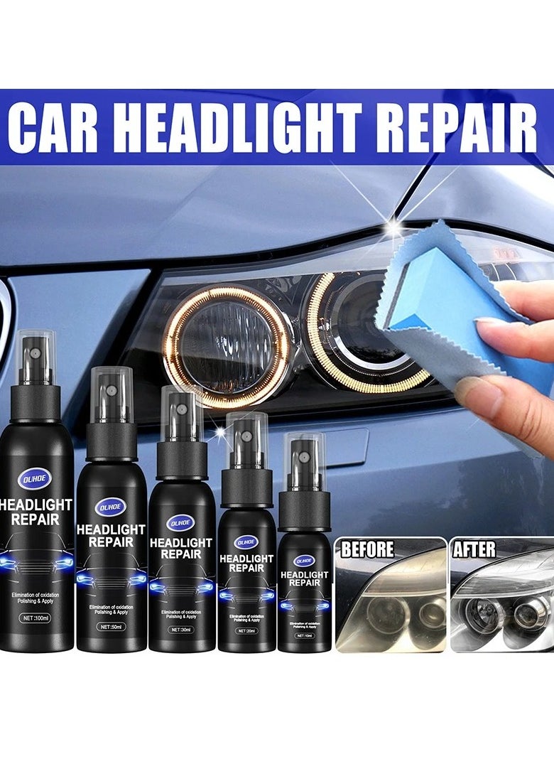 OUHOE Car Headlight Repair Fluid, Convenient Portable Auto Headlight Restoration Liquid, Long Lasting Innovative Headlight Repair Polish, Scratch Removal Spray for Head Light Lens, (1pc 50ml + Sponge)  - Image 2