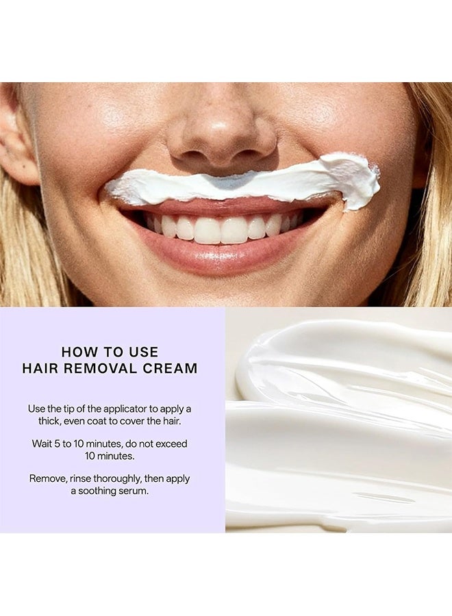BARUBT Facial Hair Removal Cream Kit – Gentle No-Odor Hair Removal Cream for Sensitive Skin, Also for Upper Lip, Chin, Bikini Line & Underarm, Aloe Infused, 40ml+5ml (1ps) - Image 3