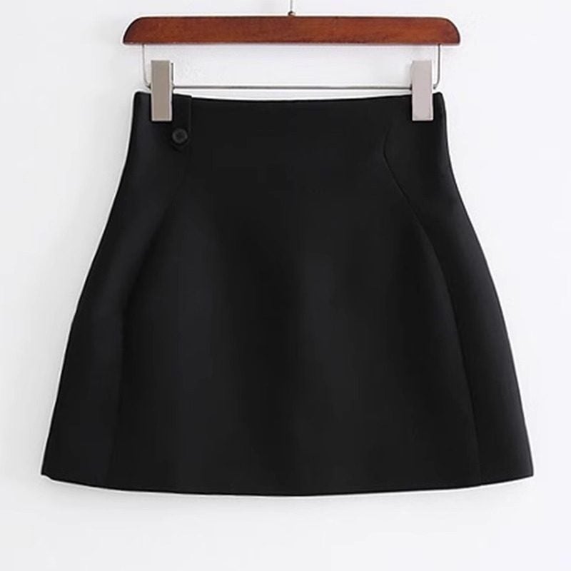 Commuting temperament is stiff, high-waisted, slimming short skirt, hip-hugging, versatile flower bud A-line skirt, summer new women's skirt pants - Image 2