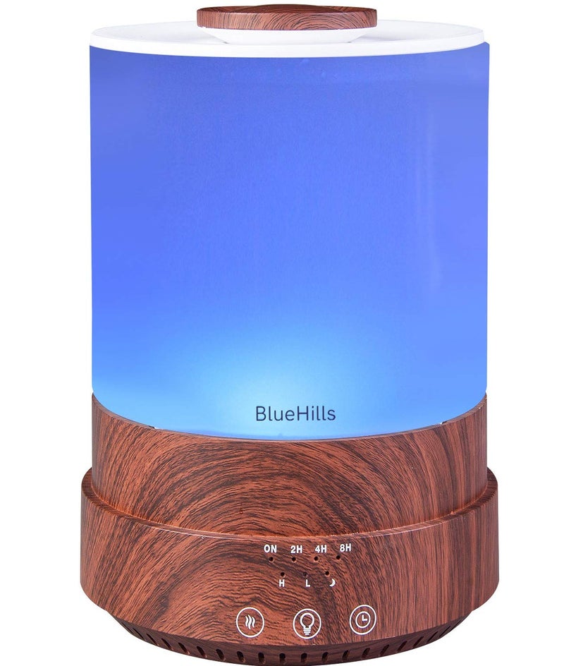BlueHills معطرات الزيوت الأساسية BlueHills Premium 2500 مل XL - معطر هواء يعمل لمدة 30 ساعة ورذاذ مرطب للهواء للغرف الكبيرة - 7 ألوان LED لموزع الزيوت الأساسية للمنزل مع إيقاف تشغيل تلقائي - F003 - Image 1