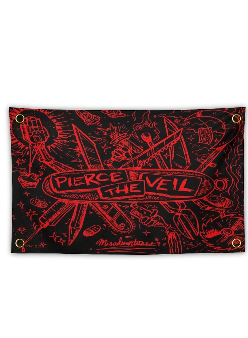 Today Idea Ucxuiy Black 3x5 Feet Flag Banner Tapestry for Bedroom Wall Hanging College Decor Indoor Outdoor Poster - Image 1