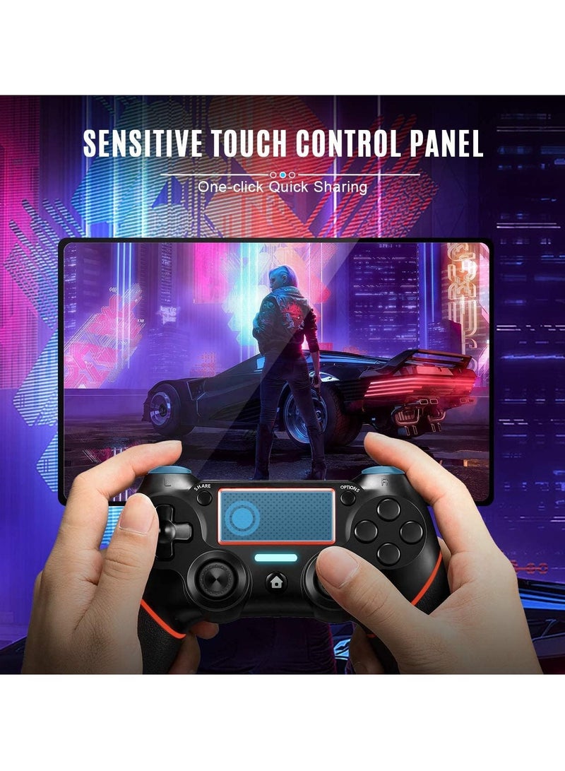 Wireless Gamepad Controller For PS4/PC with Motion Motors and Audio Function, Mini LED Indicator, USB Cable, and Anti-Slip (Red) - Image 4