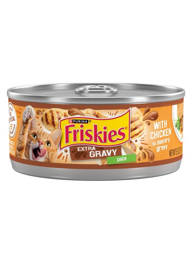 فريسكس طعام القطط الرطب Purina Friskies Gravy Pate، مع صلصة إضافية مع الدجاج في نكهة لذيذة - (عبوة من 24 علبة) 5.5 أونصة  - Image 1