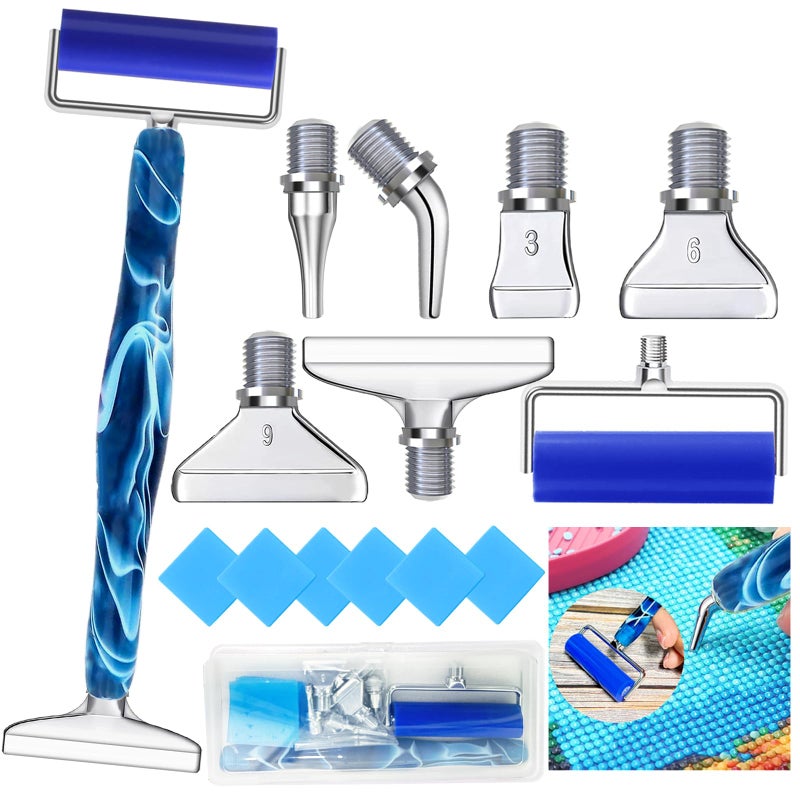 KANSUMY Diamond Art Pens Tools Diamond Painting Pen Accessories Kits with Screw Metal Tip Roller Drill Bead Dot Pens for Art Craft Nail Blue Pen Silver 6 - Image 3
