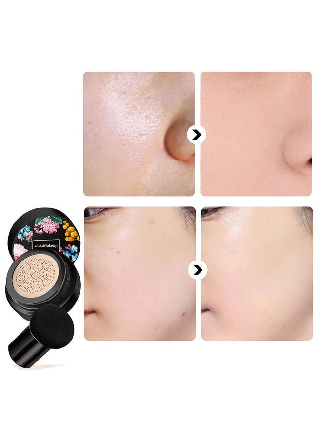 KWOLYKIM - 2 Pack Mushroom Head Air Cushion BB Cream, Concealer Lasting Nude Makeup Moisturizing Brightening Pigment CC Liquid Foundation - Image 1