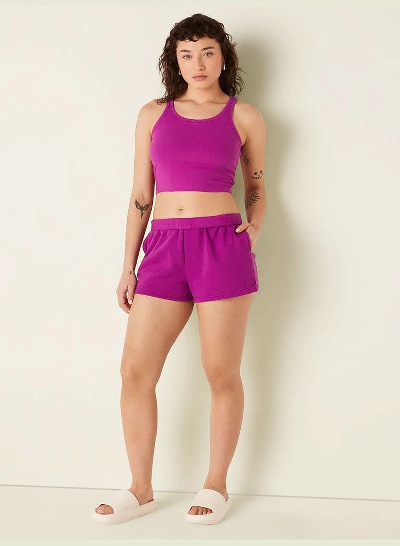 PINK 3" Foldover Sweat Shorts