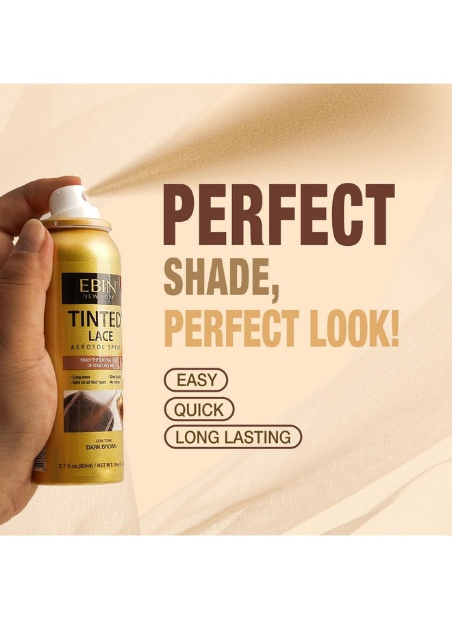 EBIN NEW YORK Tinted Lace Spray Natural Beige 2.7Oz/ 80Ml, Quick Dry, Water Resistant, No Residue, High Pigmentation, Even Spray, Matching Skin Tone, Natural Look, Tinted Spray For Wig  - Image 3