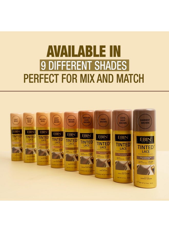 EBIN NEW YORK Tinted Lace Spray Natural Beige 2.7Oz/ 80Ml, Quick Dry, Water Resistant, No Residue, High Pigmentation, Even Spray, Matching Skin Tone, Natural Look, Tinted Spray For Wig  - Image 4